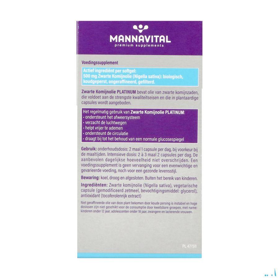 Mannavital Omega 3 Zwarte Komijnolie V-Caps 120