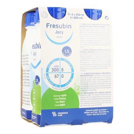 Fresubin Jucy Drink Pomme Easy Bottle 4x200 ml  -  Fresenius