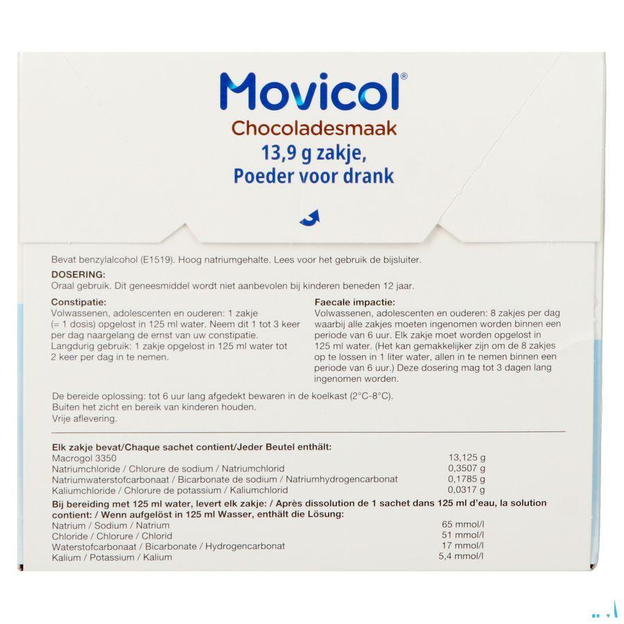 Movicol Chocolade Smaak Zakjes 20 X 13,7g