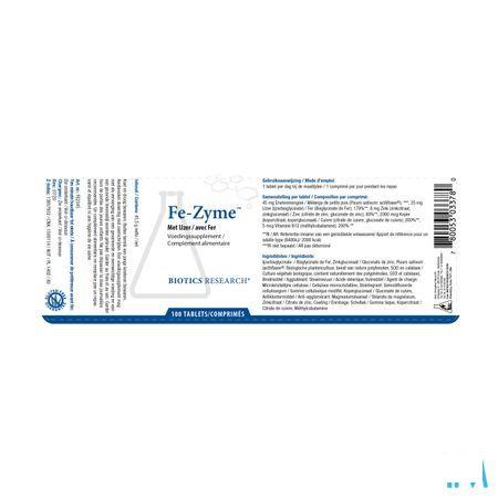 Biotics Fe-Zyme 25mg 100 comprimés  -  Energetica Natura
