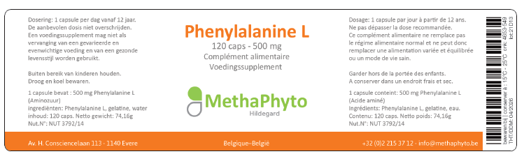 Phenylalanine L 500 mg 120 Capsule Hildegard  -  Methaphyto