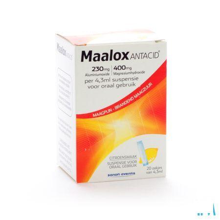 Maalox Antacid Lemon 230 mg/400 mg Suspension Or. 20x4,3 ml