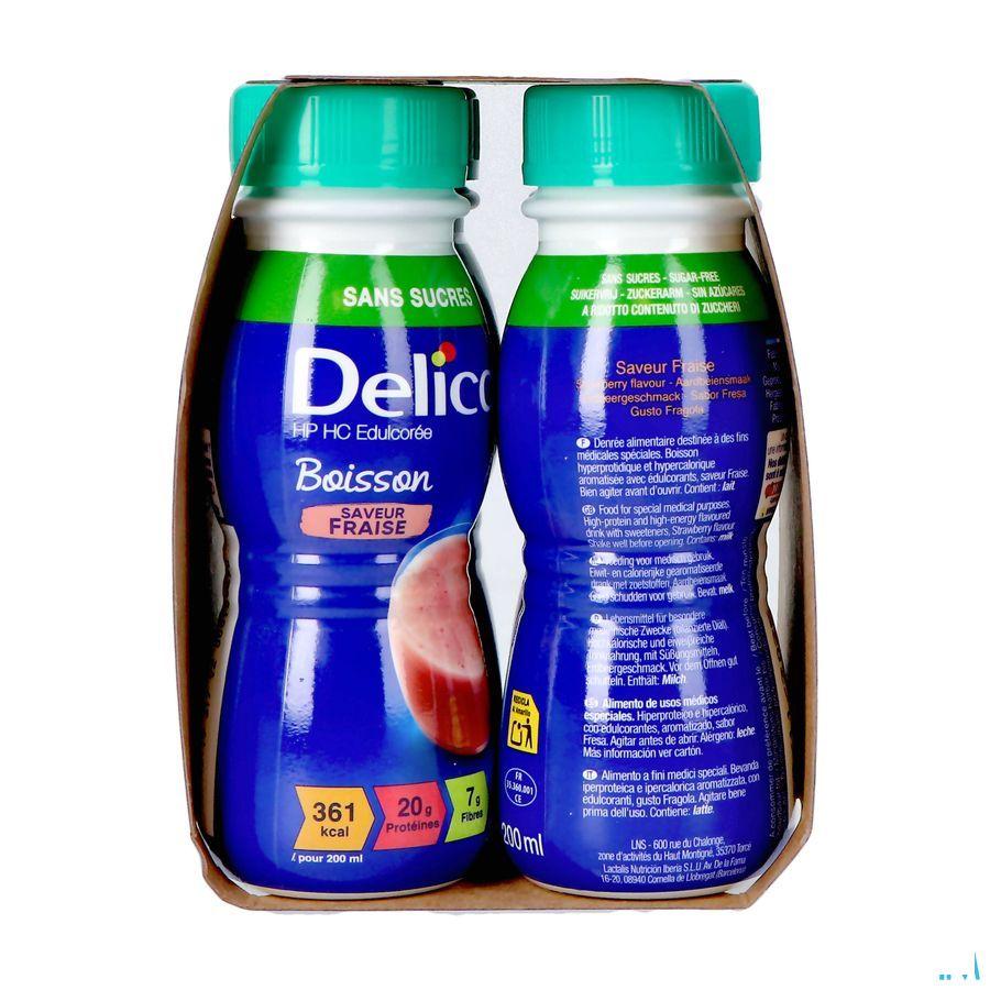 Delical Melkdrank Z/Suiker Aardbei 4X200 ml