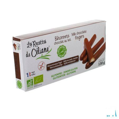 Celiane Melkchocolade Staafjes Bio 130 gr 4589  -  Revogan