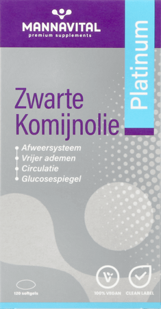 Mannavital Omega 3 Zwarte Komijnolie V-Caps 120