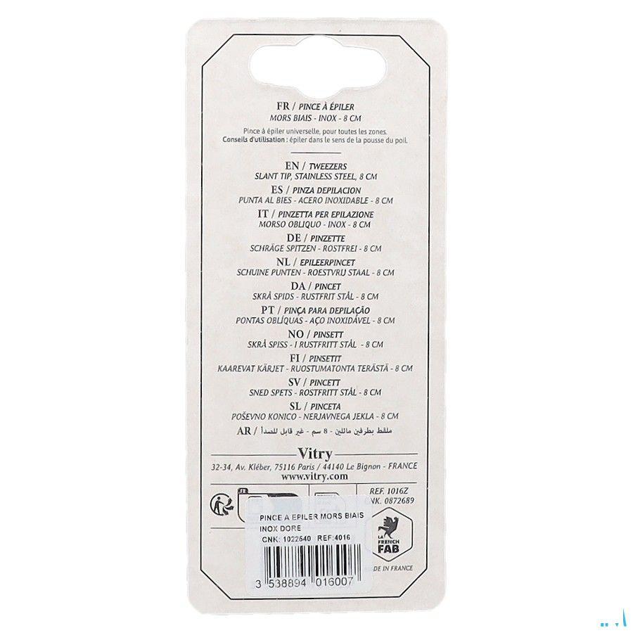 Vitry Prestige Pince Epiler Oblique Inox 4016  -  Vitry