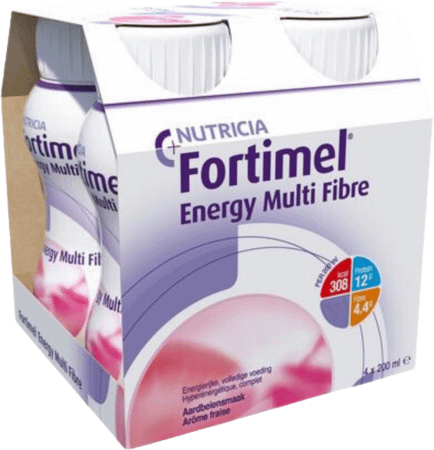 Fortimel Energy Multi Fibre Aardbei 4x200 ml  -  Nutricia