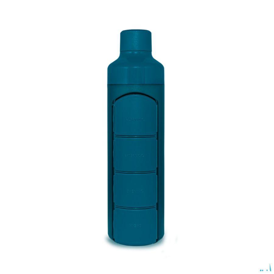Yos Water Bottle & Pill Box Daily Bold Blue
