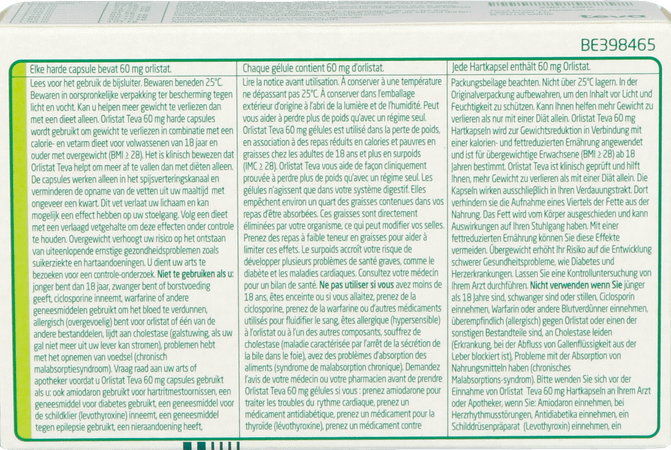 Orlistat Teva Harde Capsule 60 X 60 mg 
