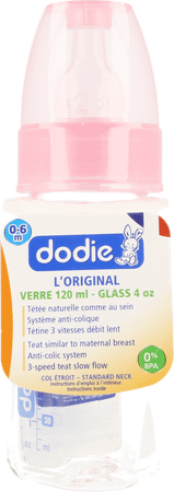Dodie Biberon Verre Rose 1age 120 ml