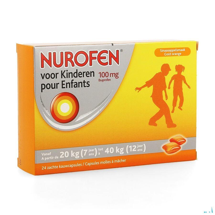 Nurofen Kind 100 mg Zachte KauwCapsule 24