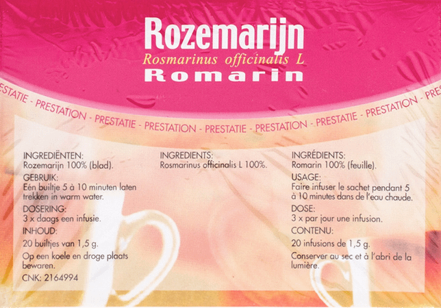Soria Romero - Romarin - 20 Sachets  -  Soria Bel