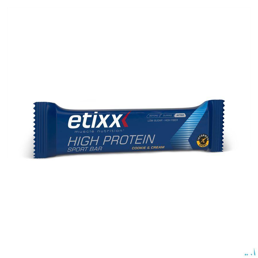 Etixx High Protein Bar Cookie & Cream 12X55G  -  Ceres Pharma