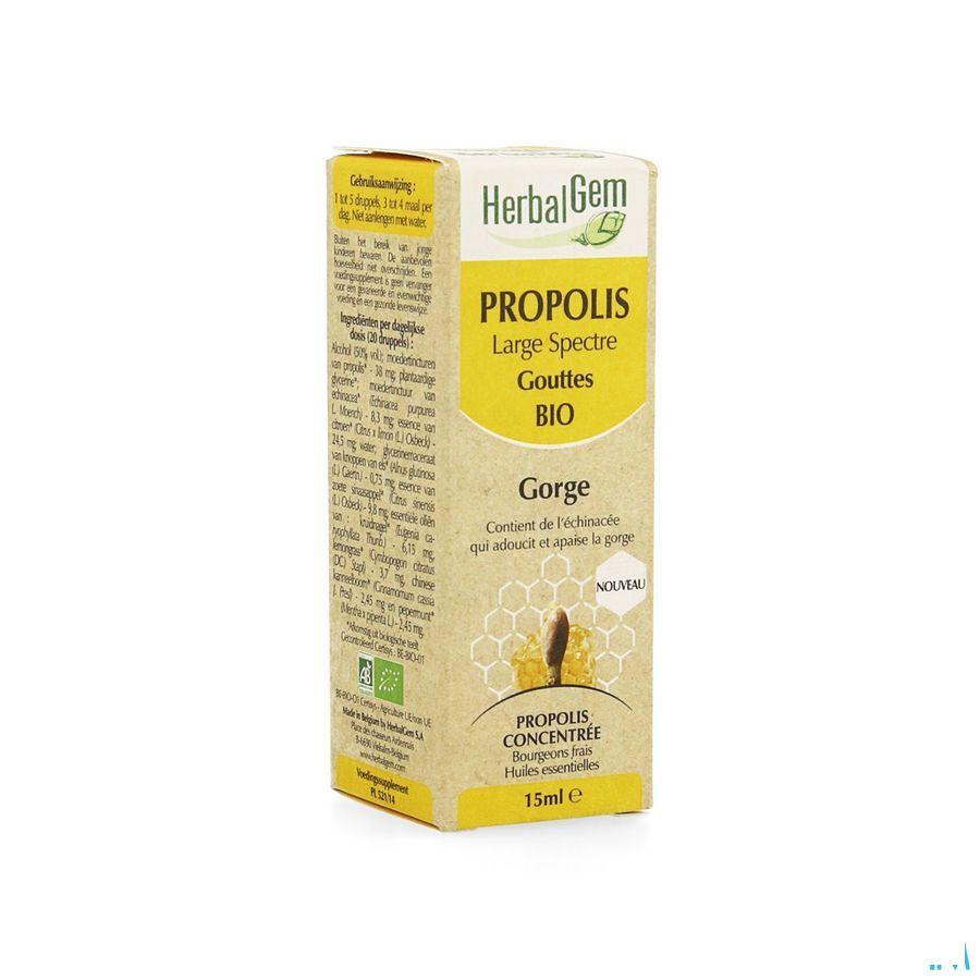 Herbalgem Propolis Breed Spectrum Bio Flacon druppels 15 ml  -  Herbalgem