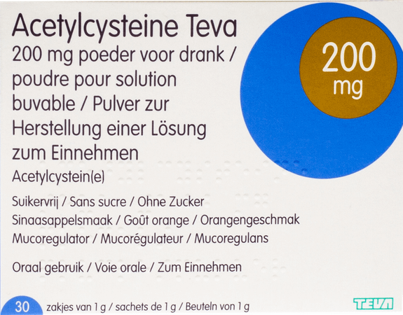 Acetylcysteine Teva 200 mg Pdr Sach 30 X 200 mg