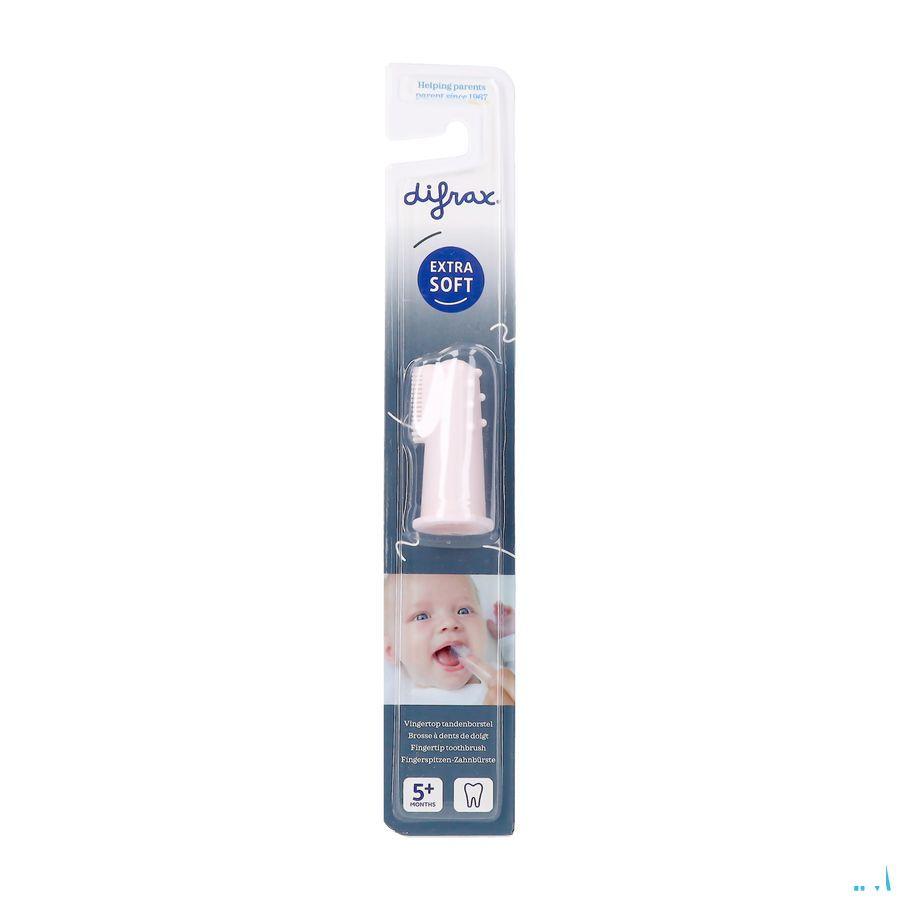 Difrax Tandenborstel Vingertop Silicone Rose  -  Difrax