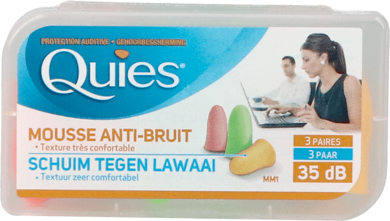 Quies Oordoppen Mousse Fluo 3 Paar  -  Quies