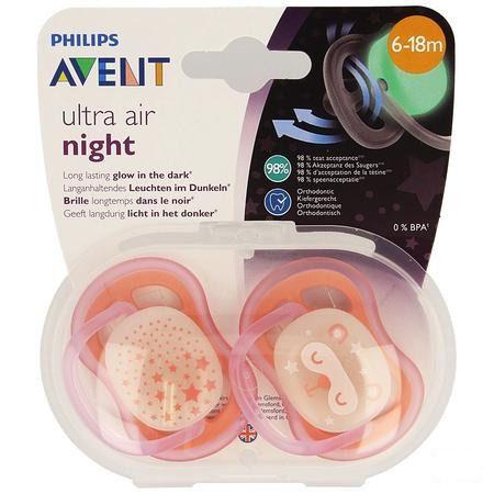 Philips Avent Fopspeen +6M Air Night Girls  -  Bomedys