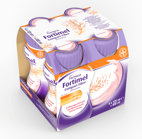 Fortimel Compact Fiber 2.4Kcal Aardbei 4 x 125 ml
