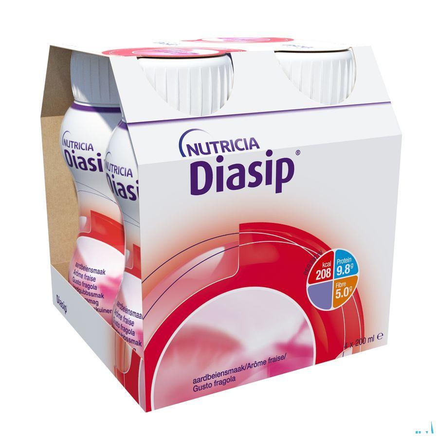 Diasip Aardbei Fles 4X200 ml  -  Nutricia