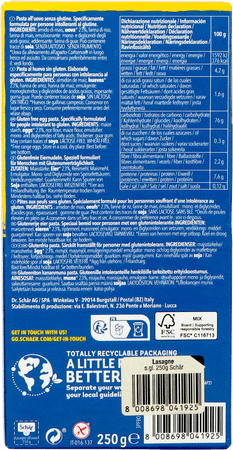 Schar Lasagne 250g 3271 Revogan