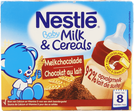 Nestle Baby Milk & cereals Melkchocolade 2x250 ml  -  Nestle