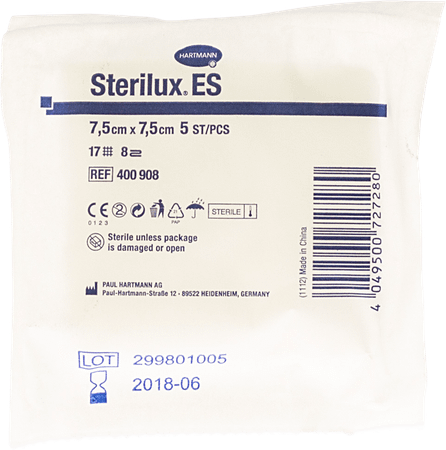 Sterilux Es 7,5x7,5cm 8l.st. 30x5 P/s  -  Hartmann