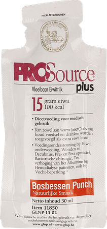 Prosource Plus Bosbes 15G Eiwit Zakje 1X30 ml