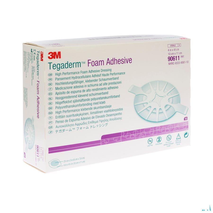 Tegaderm Foam Dressing Adhesive 10,00x11,00cm 10 90611  -  3M