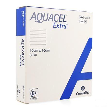 Aquacel Extra Verband Hydrofiber + versterk. 10x10cm 10  -  Convatec