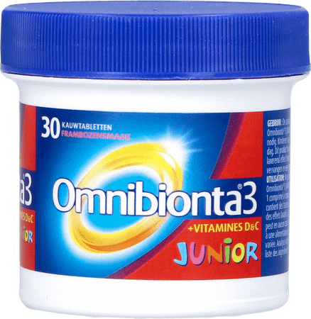 Omnibionta-3 Junior Framboos kauwtabletten 30