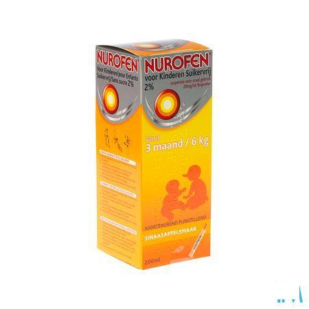 Nurofen Kind Sinaas Suspensie Suikervrij 200 ml