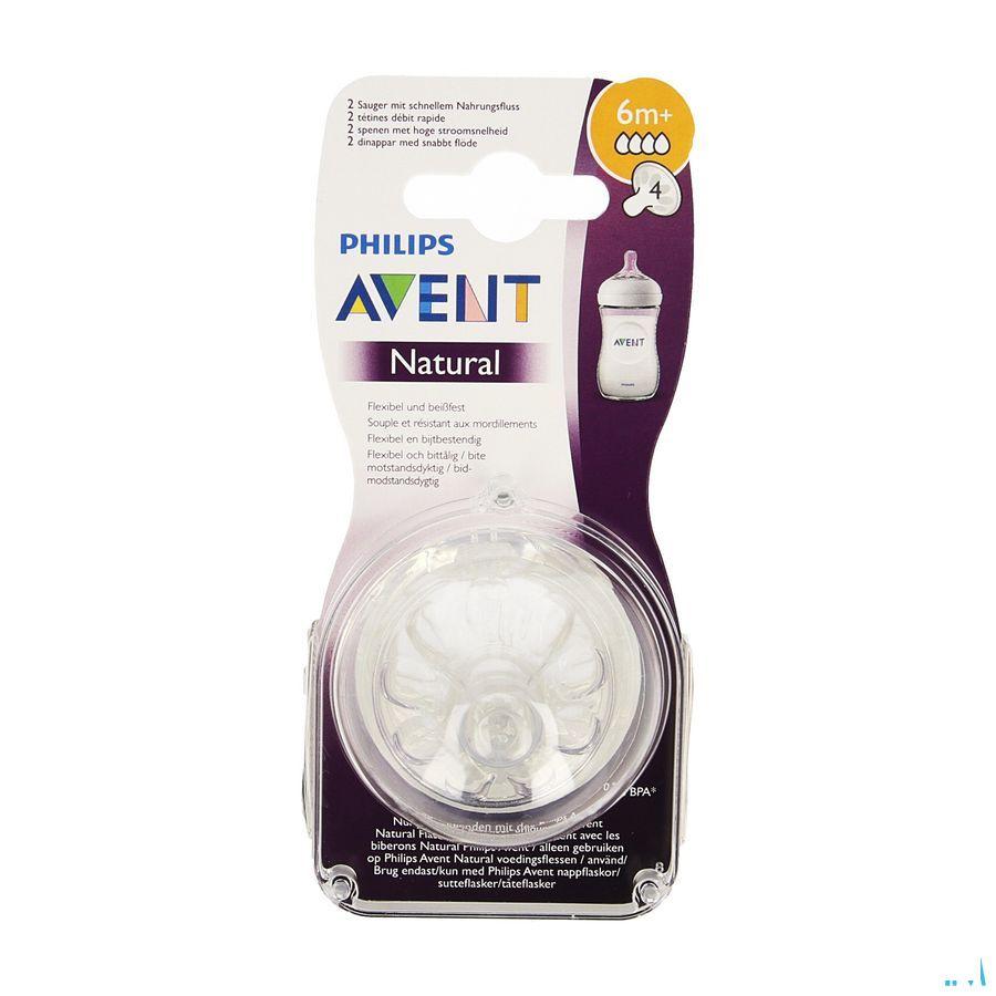 Philips Avent Natural 2.0 Zuigspeen 4 Gaatjes Scf044/27  -  Bomedys