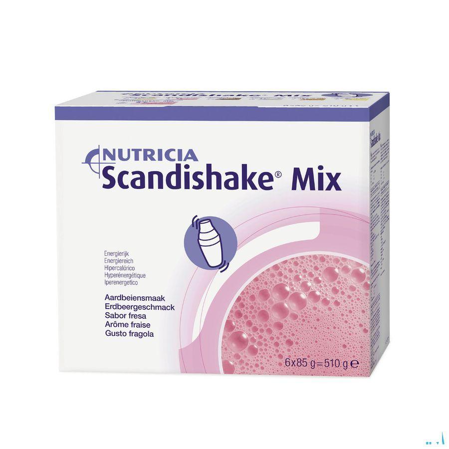 Scandishake Mix Aardbei Zakje 6x85 gr  -  Nutricia