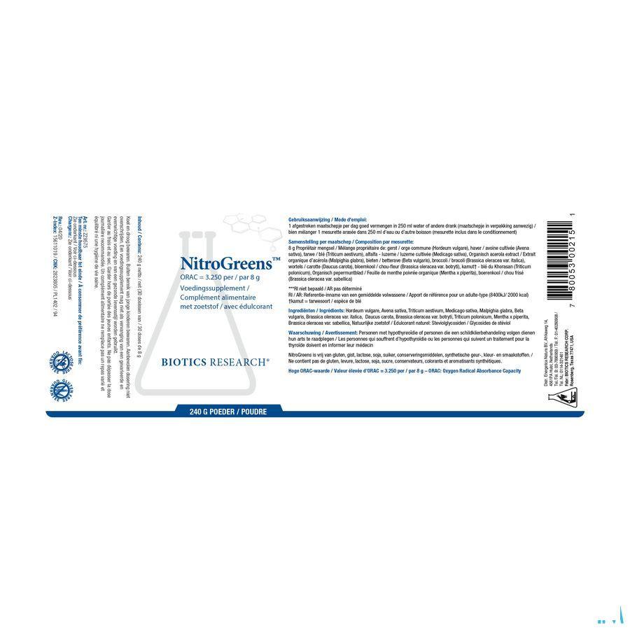 Biotics Nitrogreens 240 mg  -  Energetica Natura