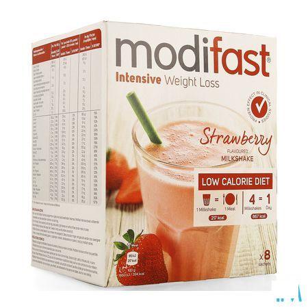 Modifast Strawberry Flavoured Milkshake 8x55 gr  -  Nutrition & Sante