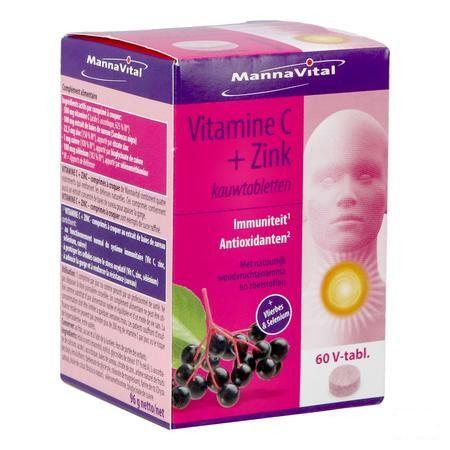 Mannavital Vitamine C + Zinc Comp A Croquer 60
