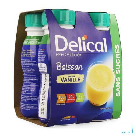 Delical Melkdrank Hp-hc zonder suiker Vanille 4x200 ml  -  Bs Nutrition