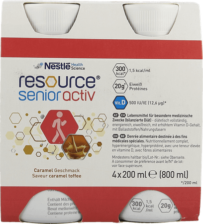 Resource Senior Active Caramel 4x200 ml  -  Nestle