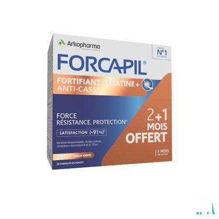 Forcapil Keratine+ Lot Caps 180  -  Arkopharma