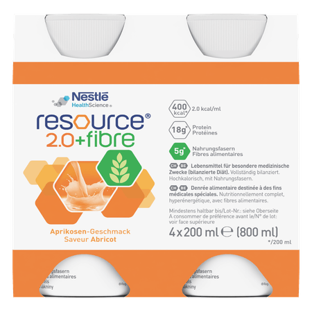 Resource 2.0 Fibre Abricot 4x200 ml 12100729  -  Nestle