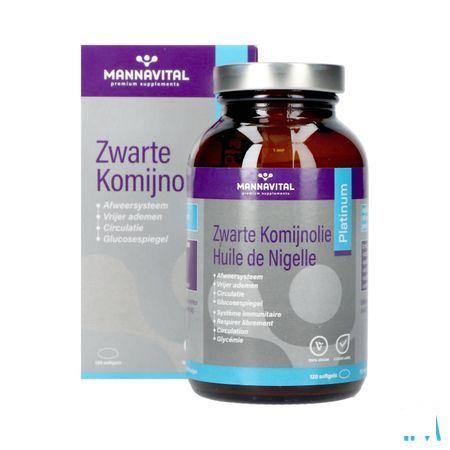 Mannavital Omega 3 Zwarte Komijnolie V-Caps 120