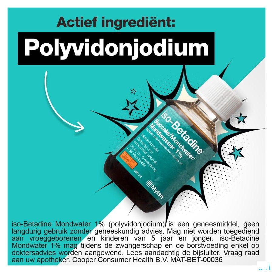 Iso Betadine 1% Mondwater 200 ml Ready To Use
