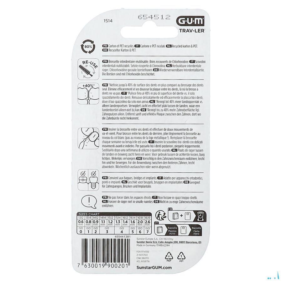 Gum Trav-ler Interdent.borsteltje 1,3mm 6 1514m6