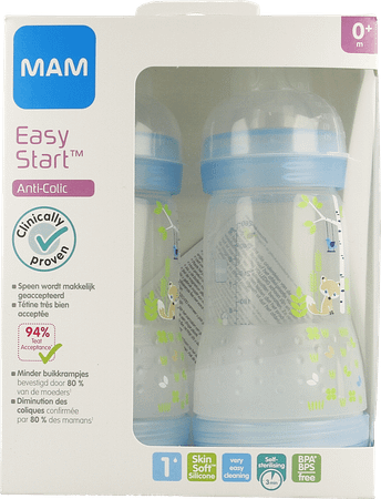 Mam Zuigfles Easy Start Anti colic 260 ml Jongen 2pack