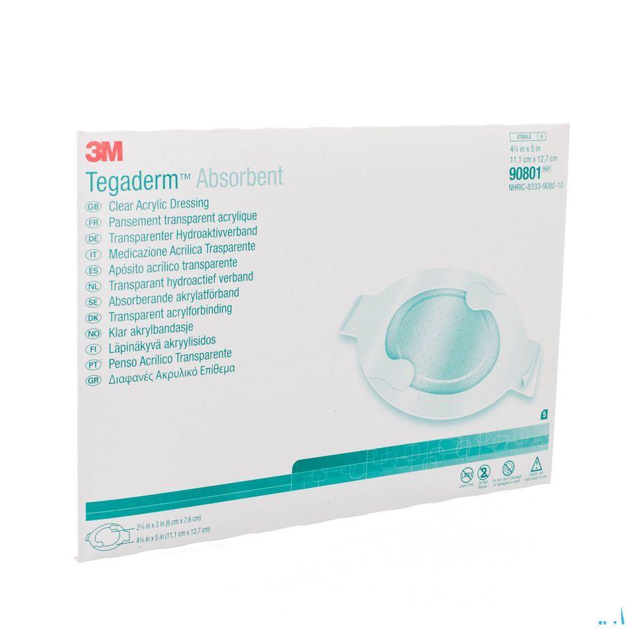 Tegaderm 3m Absorb.transp Ster 11,1x12,7cm 5 90801  -  3M