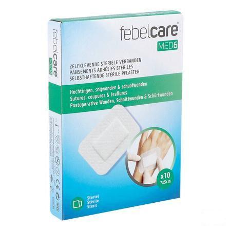 Febelcare Med6 Pansem. Adhesifs Steril. 7x5cm 10pc