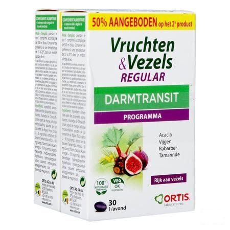 Ortis Vruchten & Vezels Regular Tabletten 2x30  -  Ortis