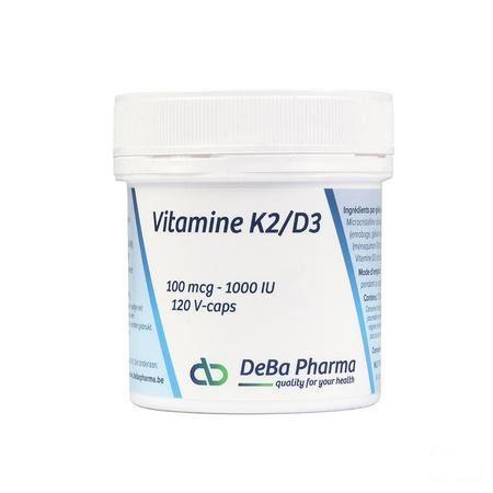 Vitamine K2/D3 100 Mcg/1000 U.I Caps 120  -  Deba Pharma