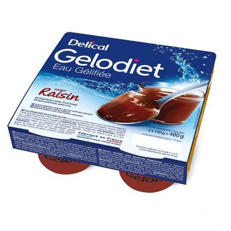 Gelodiet Gelwater Gesuikerd Druif Pot 4x120 gr  -  Bs Nutrition